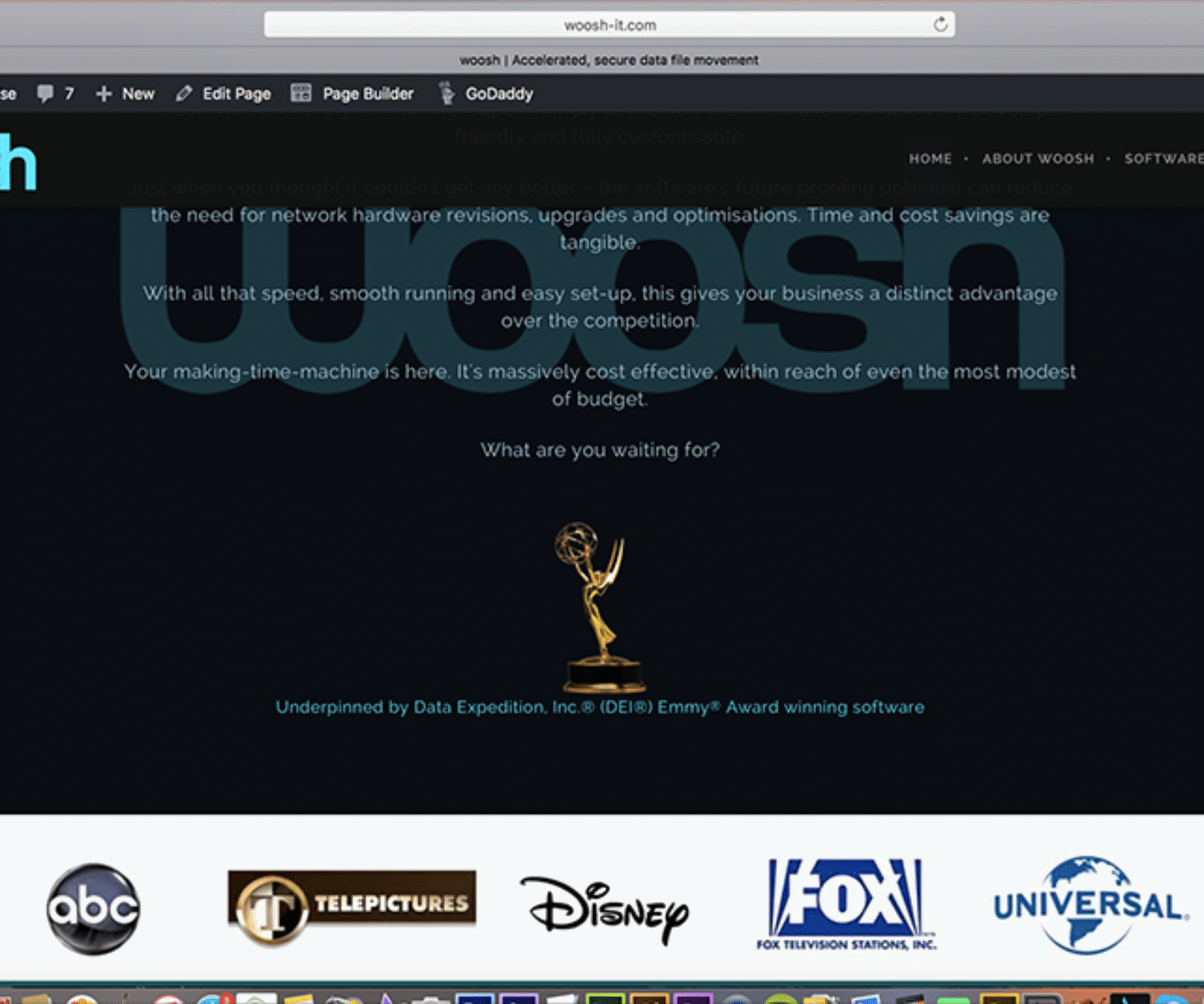 Brand development - woosh web site content by Ideas design Scotland
