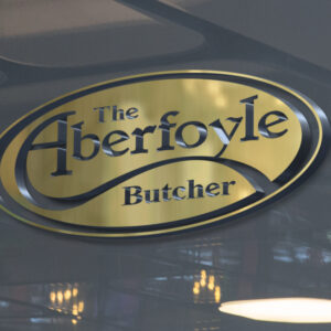 Aberfoyle butcher 3D metal logo