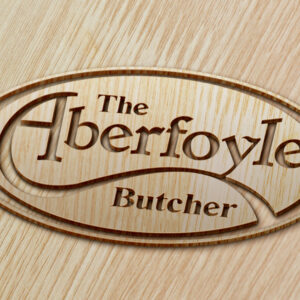 aberfoyle logo on wood block