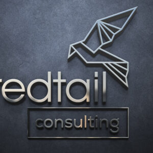 redtail 3D chrome logo