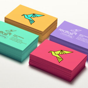 redtail logo on colour cards