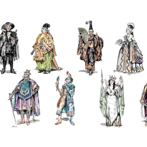 Gilbert and Sullivan characters 2 finetip marker and watercolour on paper 1992