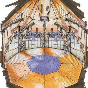 hand-drawn imterior illiustration