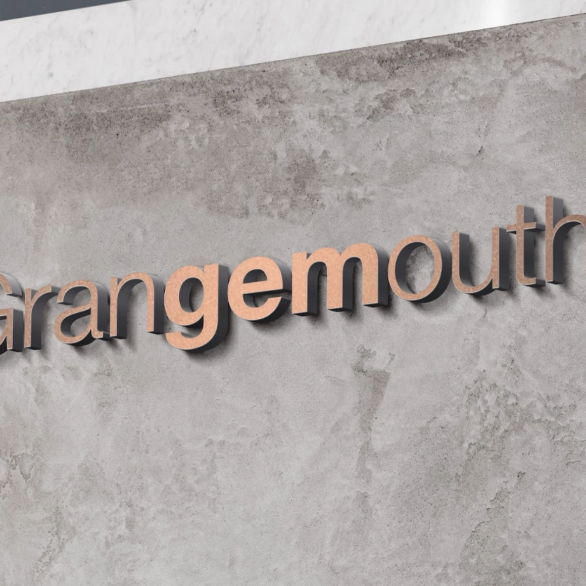 Harnessing Place Brand Value Grangemouth town signage copper metal logo logo