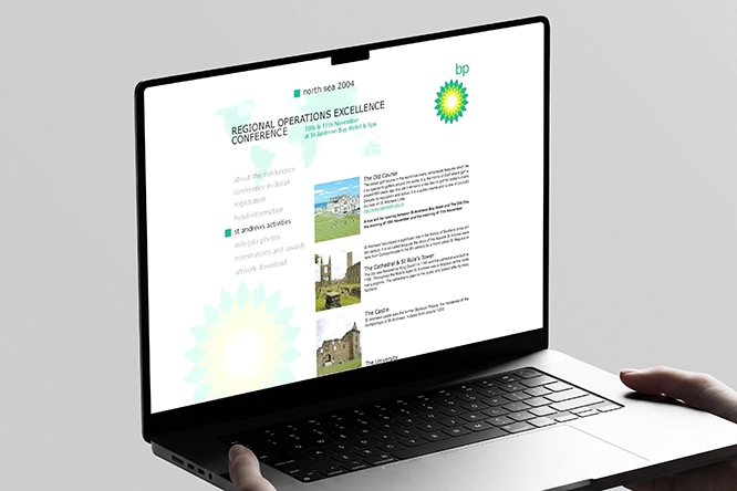 BP Operations Excellence Conference 2004 at St. Andrews website design