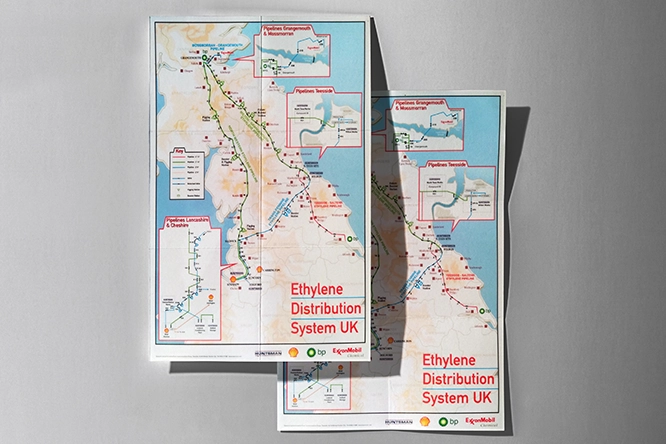 BP Shell ExxonMobil Huntsman ethylene pipeline route map design and print