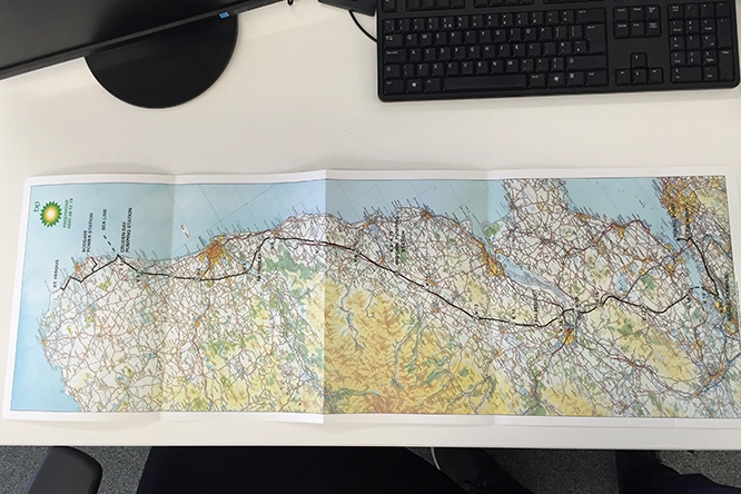 BP Wayleaves Guidance For Landowners pipeline map design by IDEAS design studio Falkirk